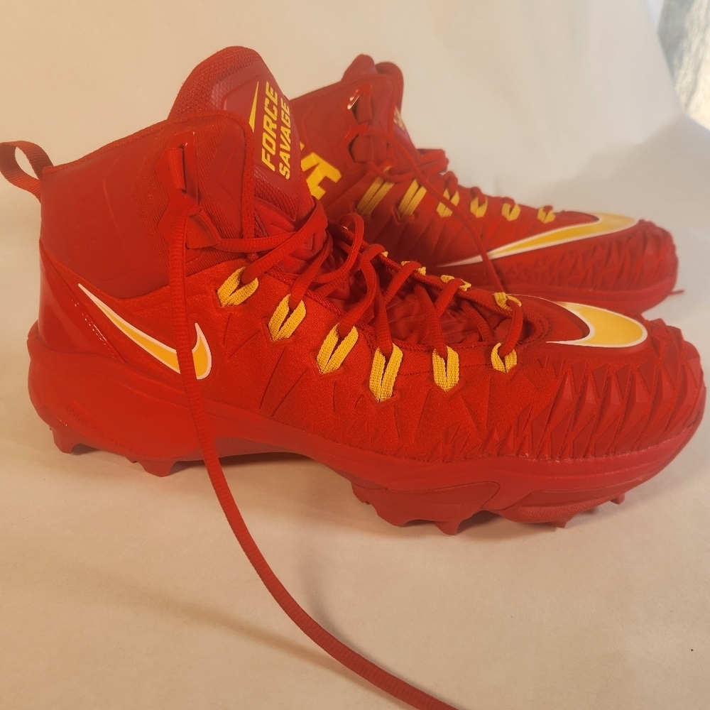 Nike Force Savage Pro Elite TD Cleat Size 15 Uni Red Yellow White